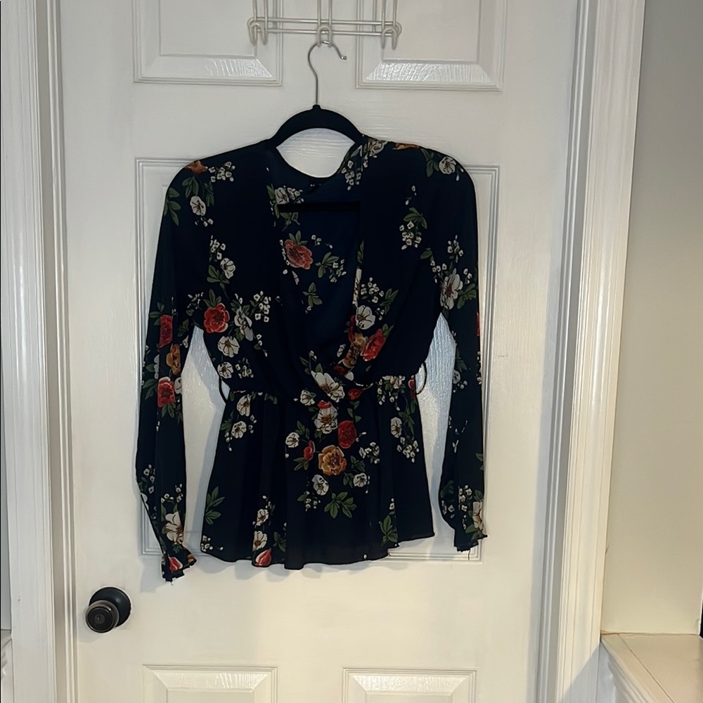 SHEIN Black Floral Blouse